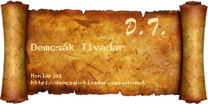 Demcsák Tivadar névjegykártya