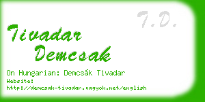 tivadar demcsak business card